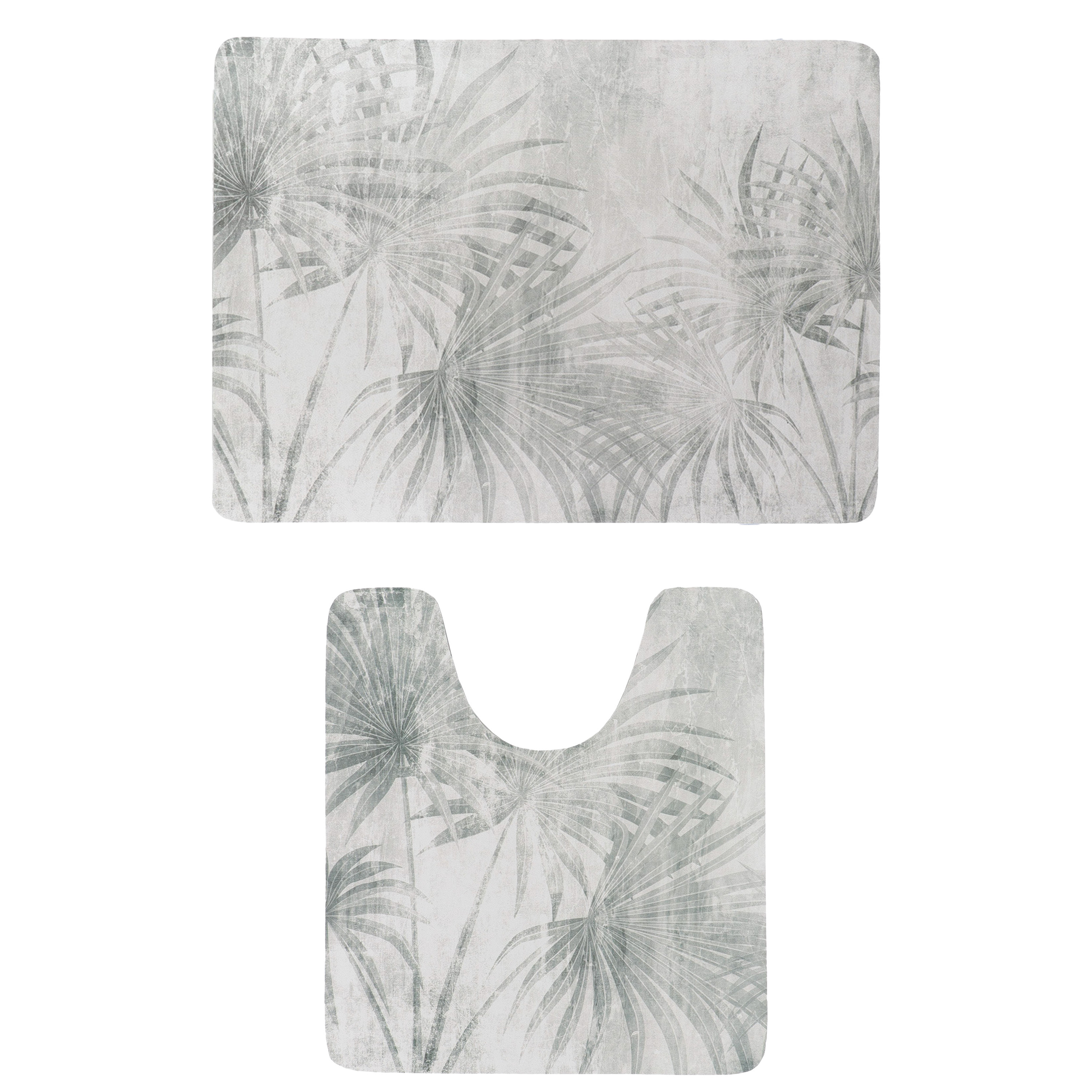 Tendance badkamer matten set Urban Oasis - toiletmat/badmat - microfiber - antislip -