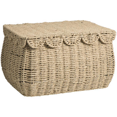 Leen Bakker Mand Moda met deksel - bruin - 32x42x25 cm