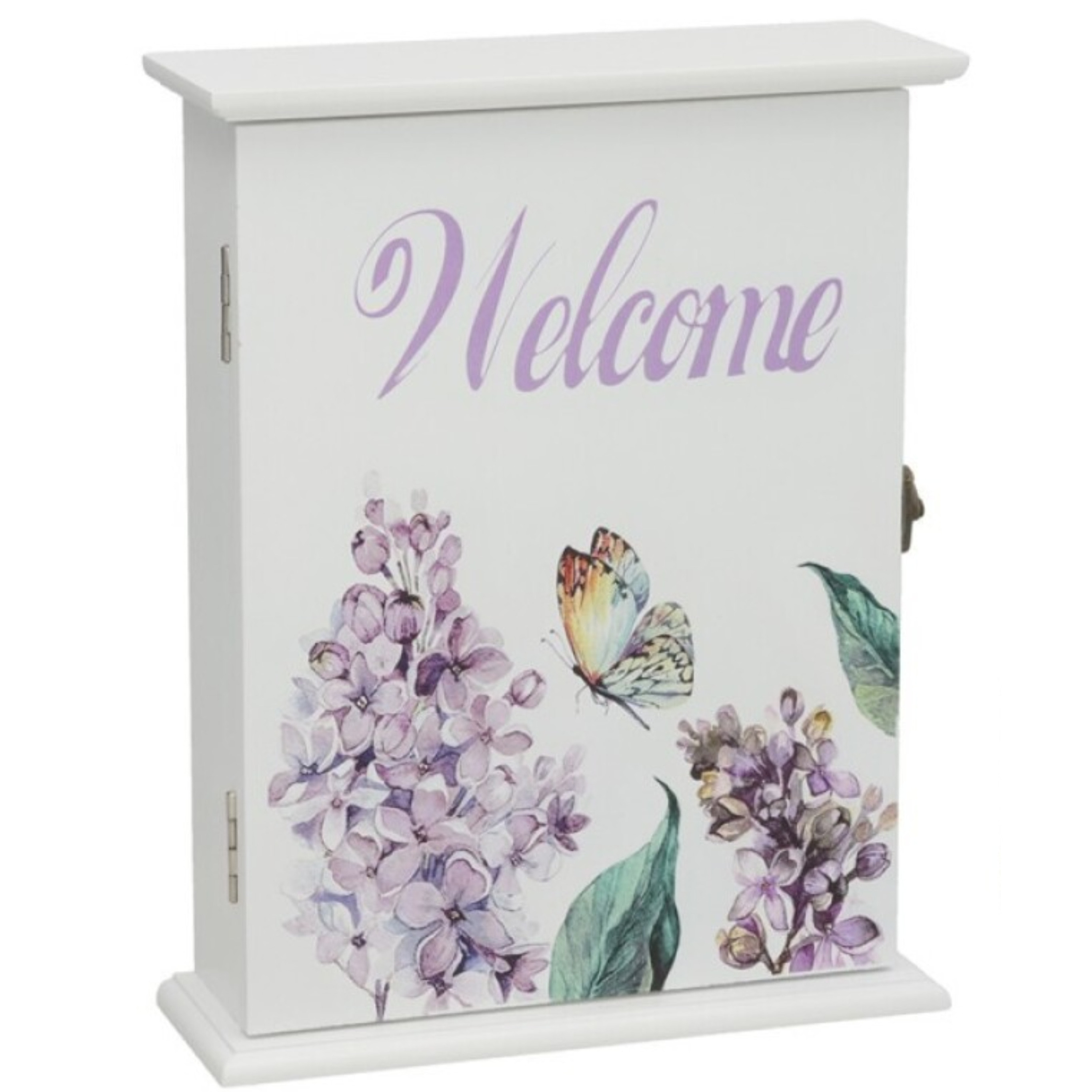 Gerimport Sleutelkast - hout - met print - home decoratie - L25 x B19 cm -