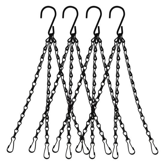 HOMEKA 4 stks/set Bloemenmand Hanger Dubbele Haak Ijzeren Bloem Plant Pot Vervanging Kettinghanger Tuin Supply zwart