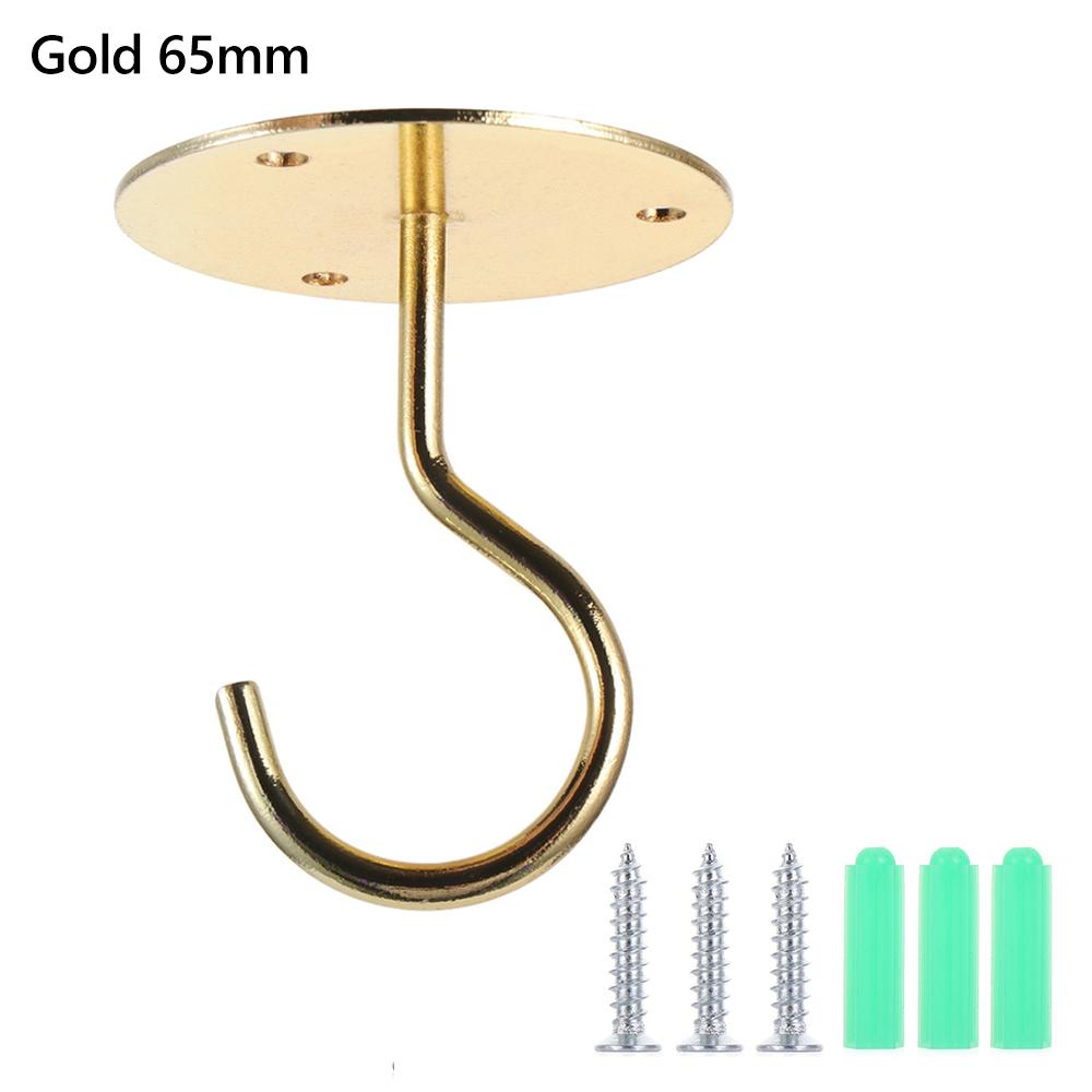 Dalabjng Metal Plant Bracket hanging basket hooks Wall Mount Hangers Ceiling Hooks for Hanging Plants Gold 65mm