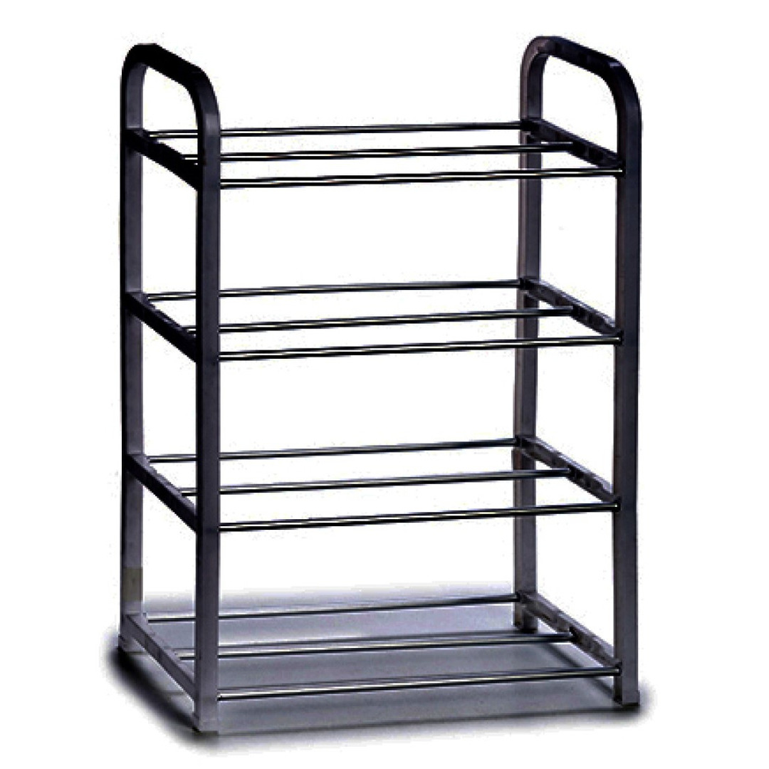 Arte r Schoenenrek - 4-laags - metaal - zwart - x 19 x 56 cm -