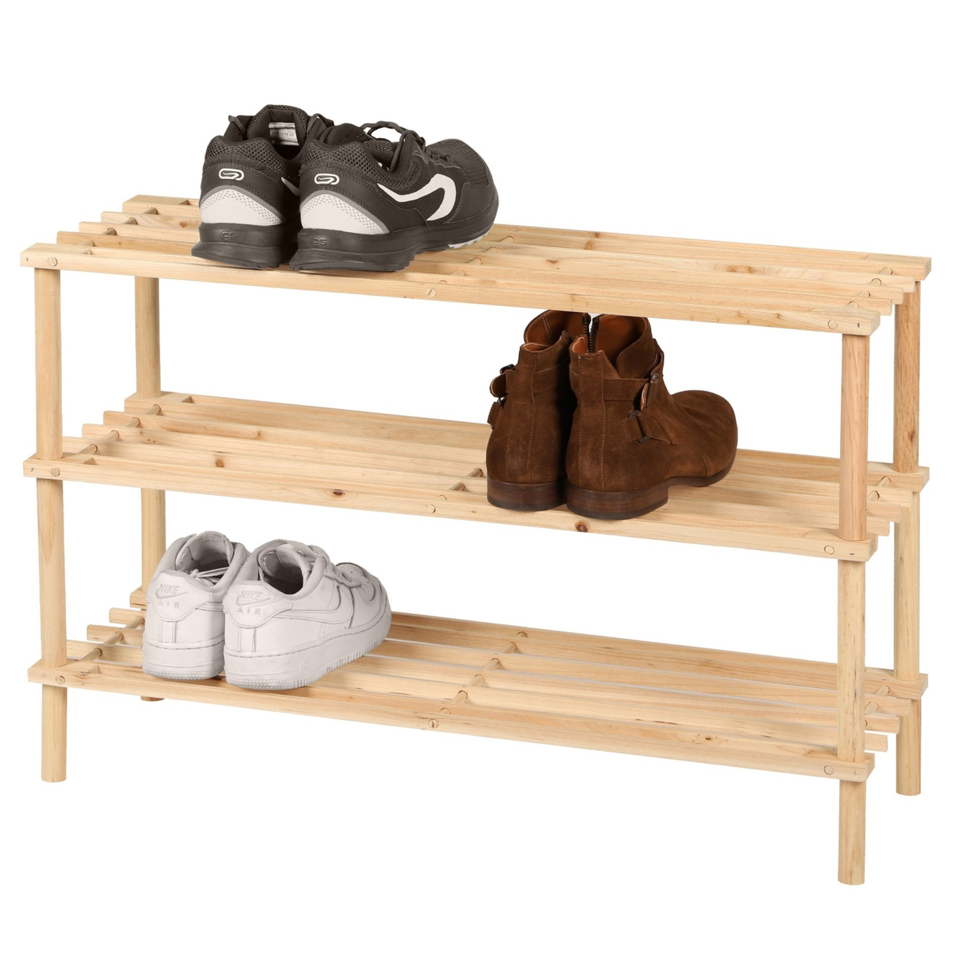 Urban Living Schoenenrek - hout - 3-laags - 74 x 26 x cm -
