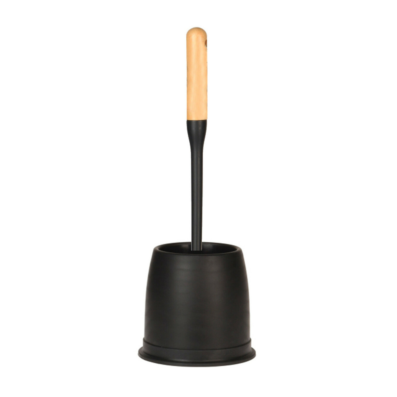 Ultra Clean Toiletborstel met houder - zwart - kunststof/bamboe -