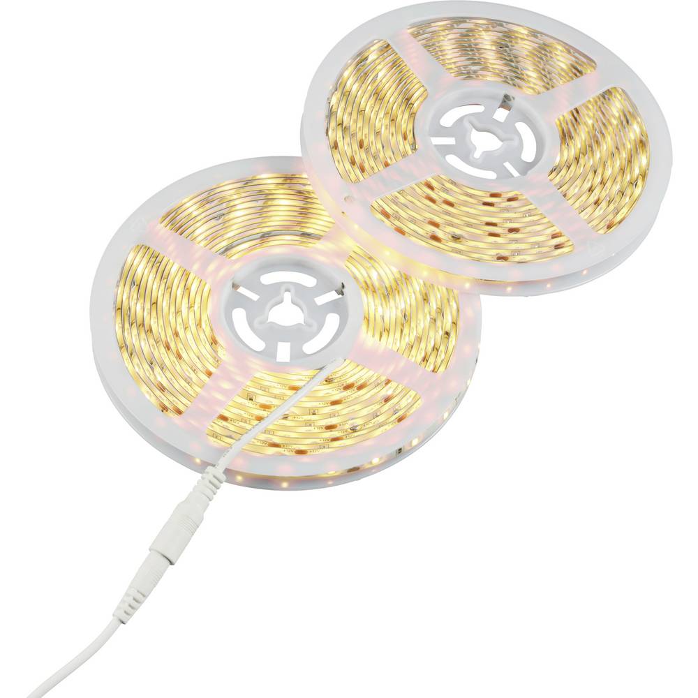 Sygonix SY-6612924 LED-lichtband Met connectoren (male/female) 12 V/DC 10000 mm Warmwit 1 stuk(s)