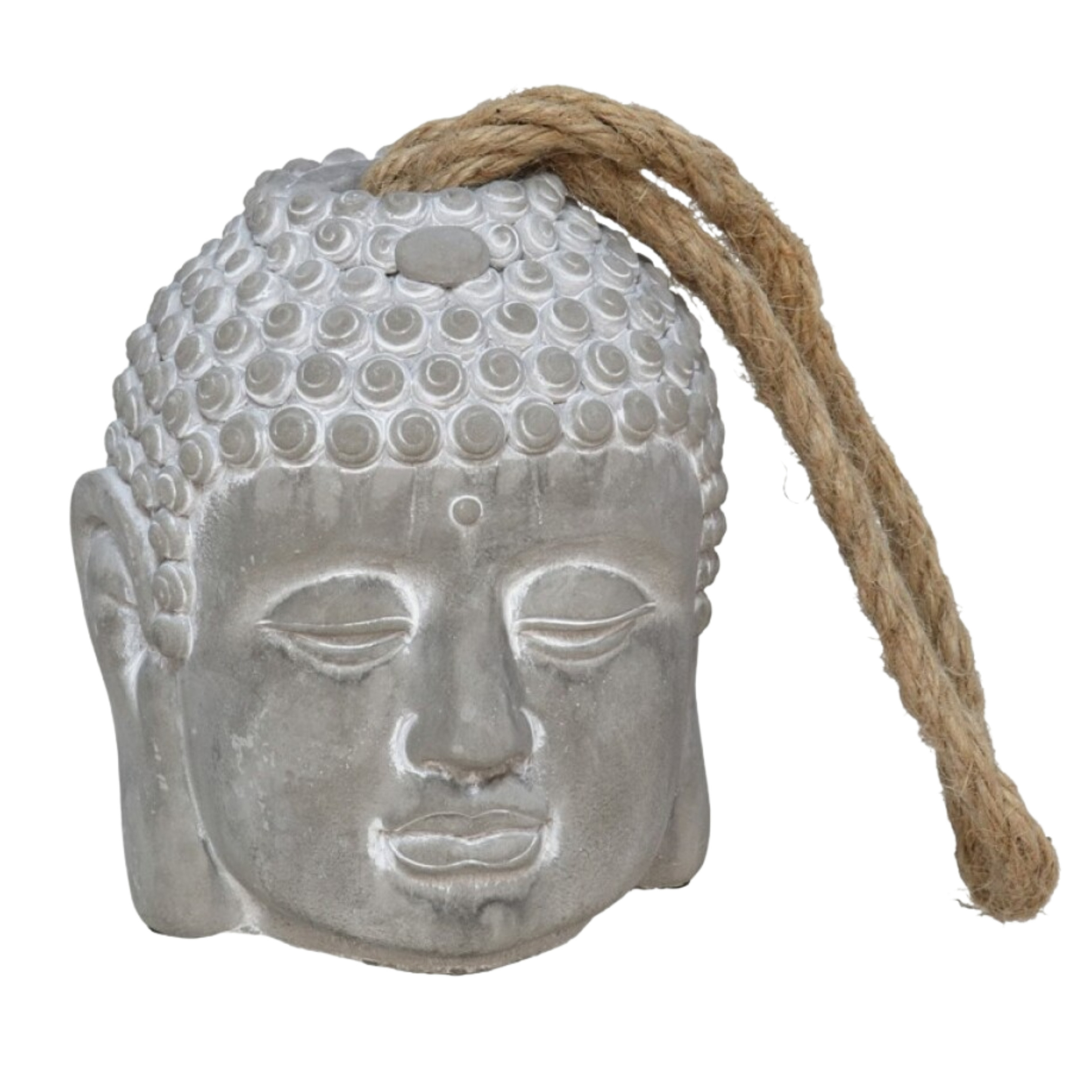 Gerimport Deurstop Buddha - grijs- beton - 13 x 13 x 15 cm - woonaccessoires - deurstopper -