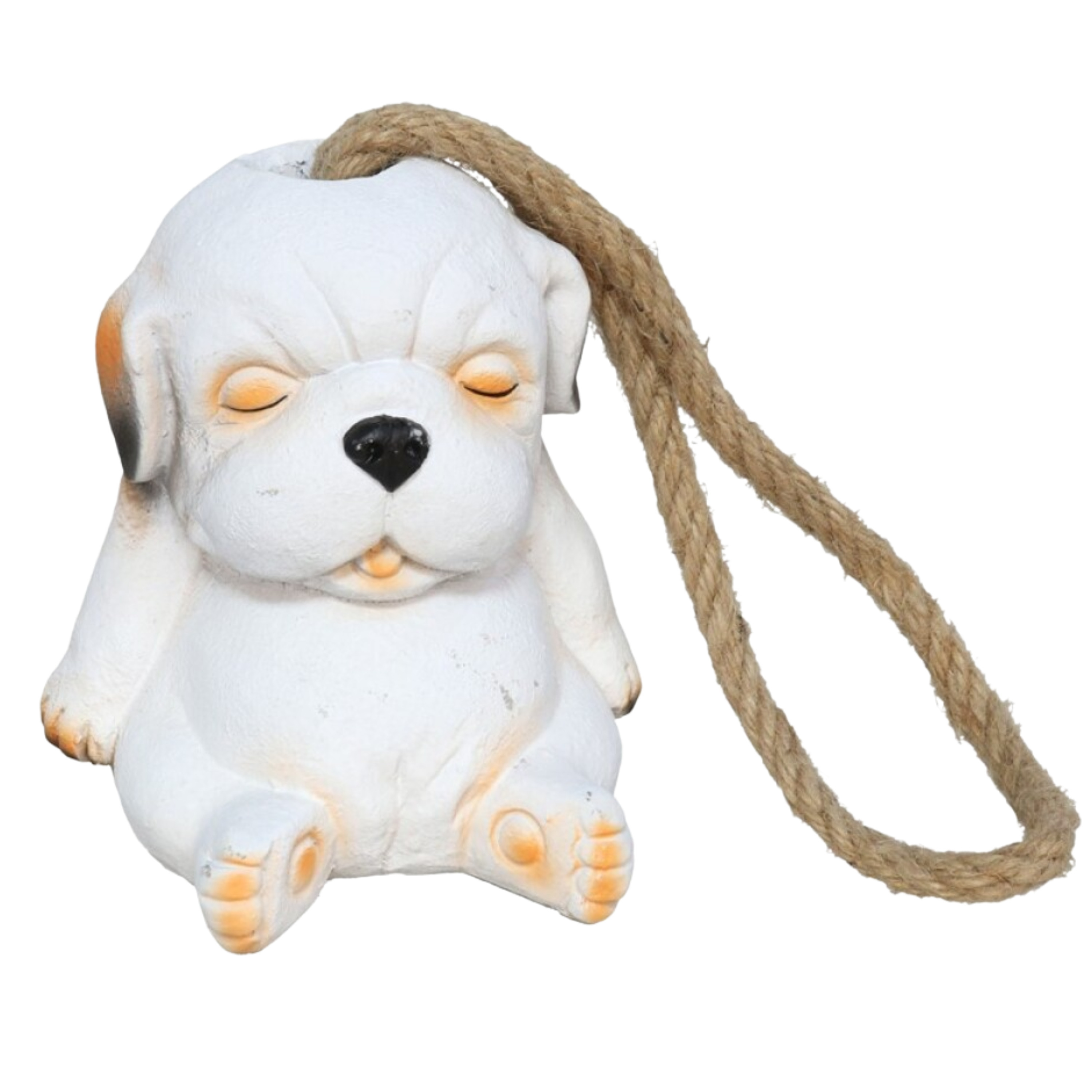 Gerimport Deurstop Hond - wit - beton - 13 x 13 x 15 cm - woonaccessoires - deurstopper -