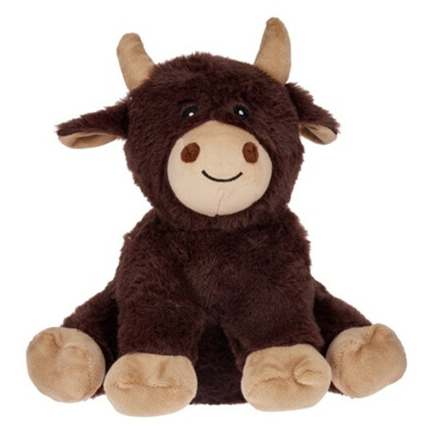 Merkloos Deurstopper koe - 1 kilo - donkerbruin - polyester - 24 cm - dieren thema deurstoppers -