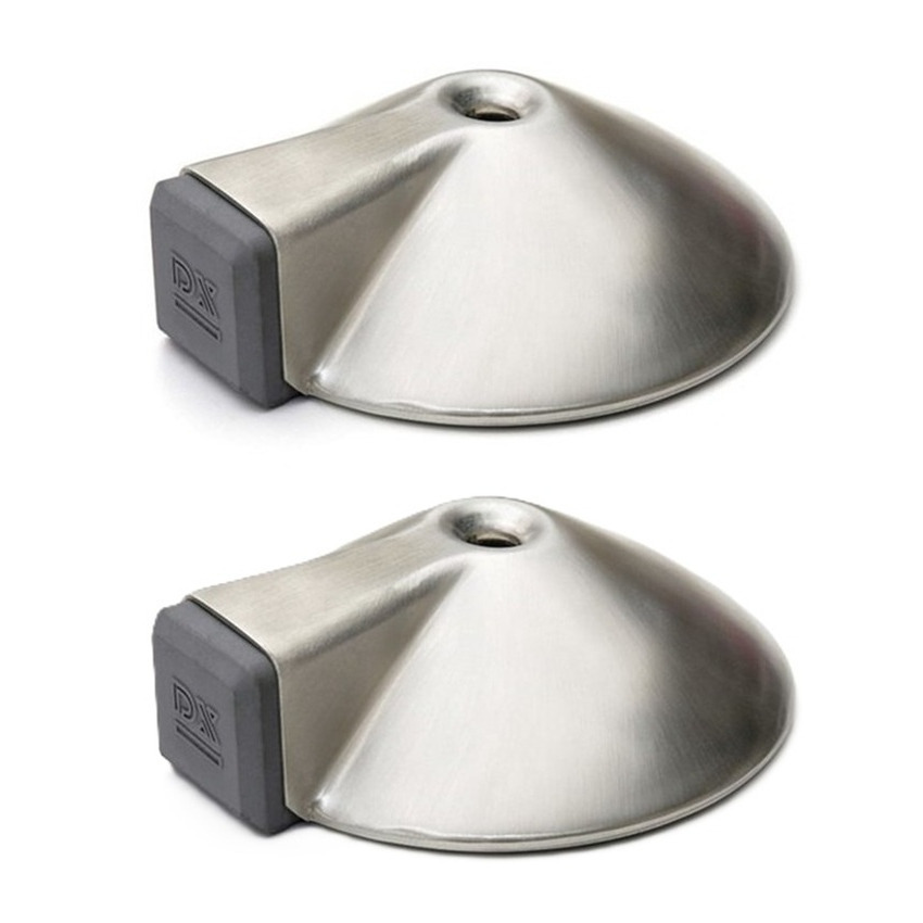 Merkloos Bellatio design Deurstopper - 2x - RVS - 8,5 x 8,5 x 2,6 cm - deurbuffers -