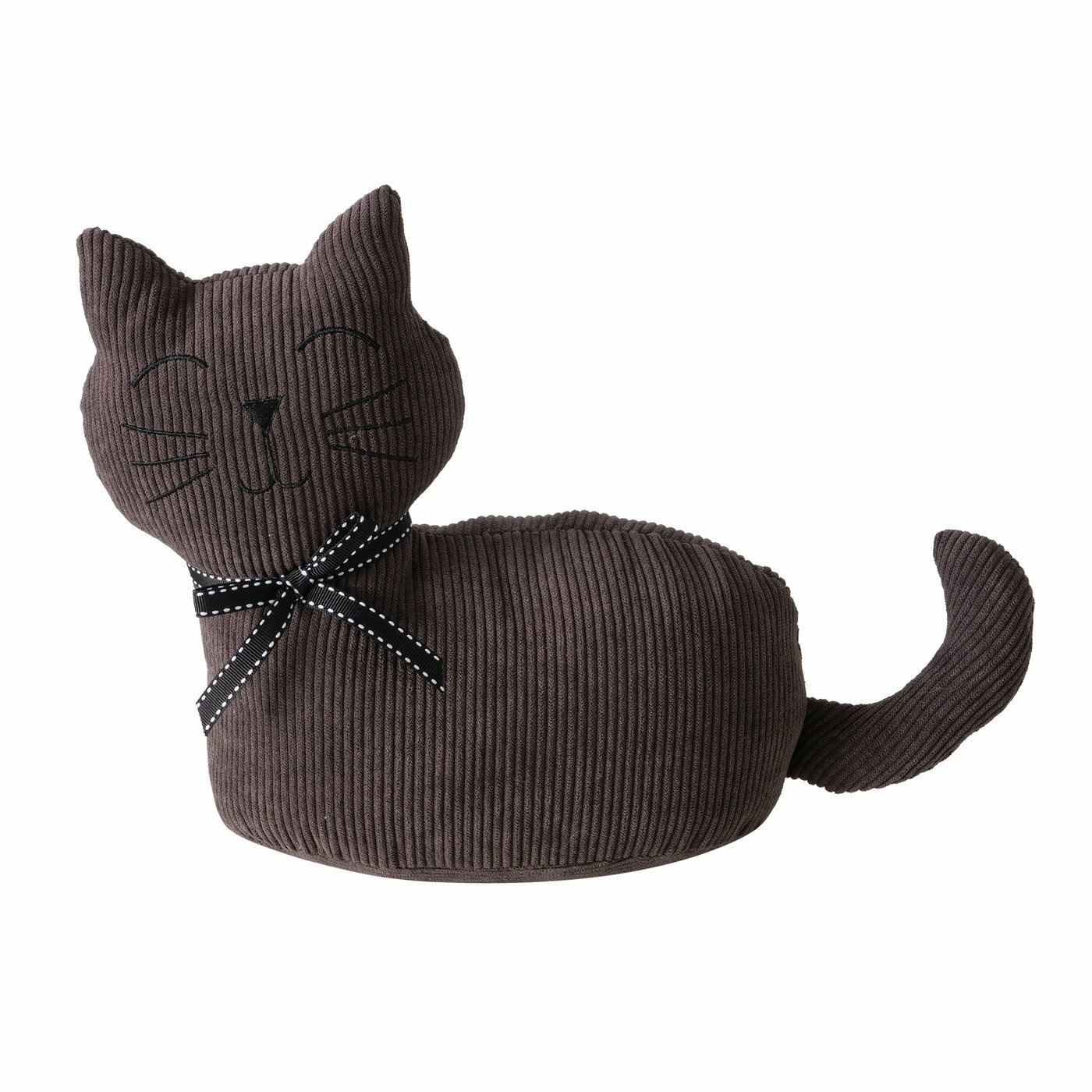 Boltze Deurstopper gewicht - dieren thema Katje - 1 kilo - bruin - polyester - 28 x 11 cm - dichte ogen -