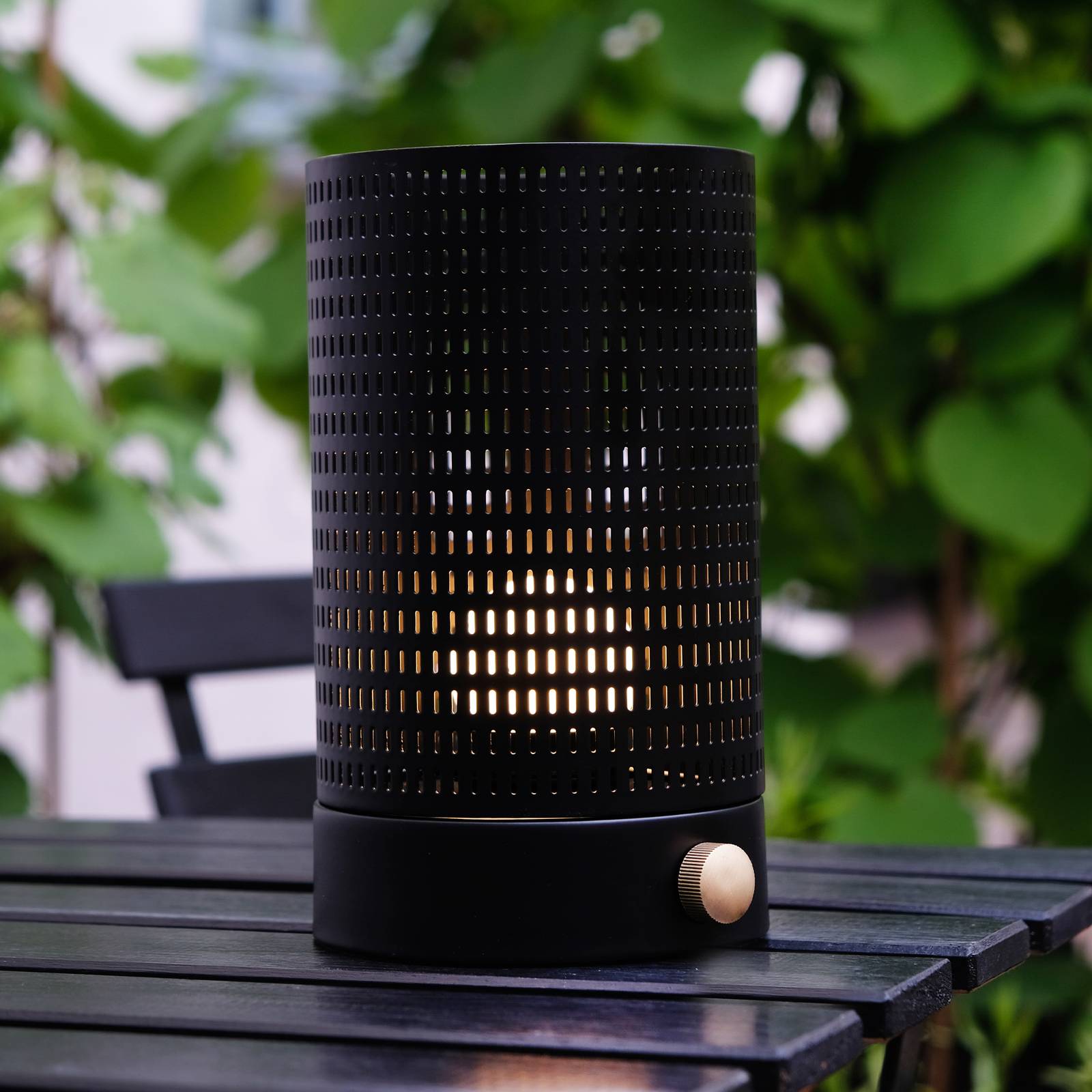 Dyberg Larsen LED tafellamp op batterijen Mesh, zwart, hoogte 20 cm