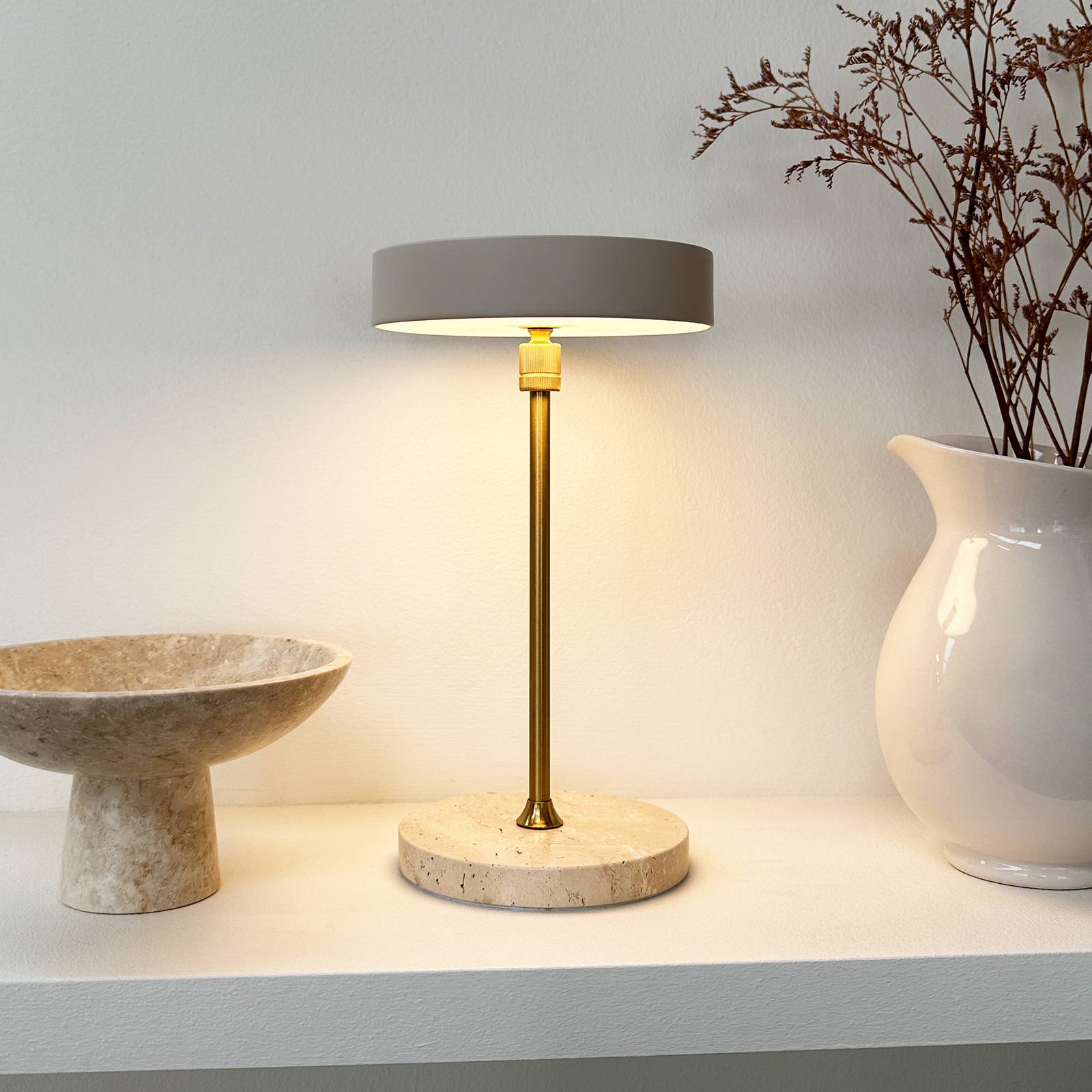 Dyberg Larsen LED tafellamp Moonlight, beige