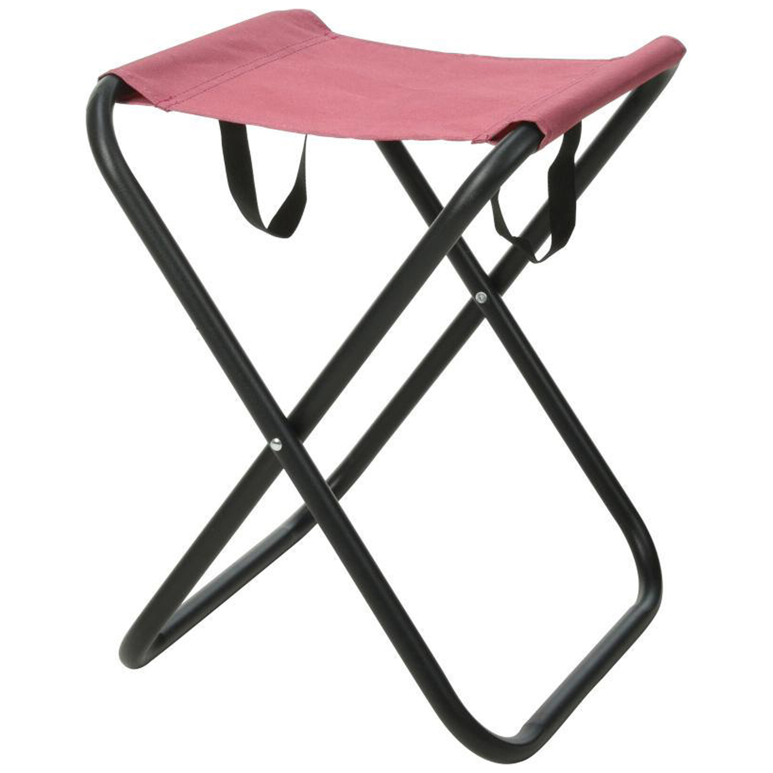 Redcliffs Outdoor Camping/outdoor krukje - Inklapbaar - roze - metaal/polyester - 30 x 60 cm -