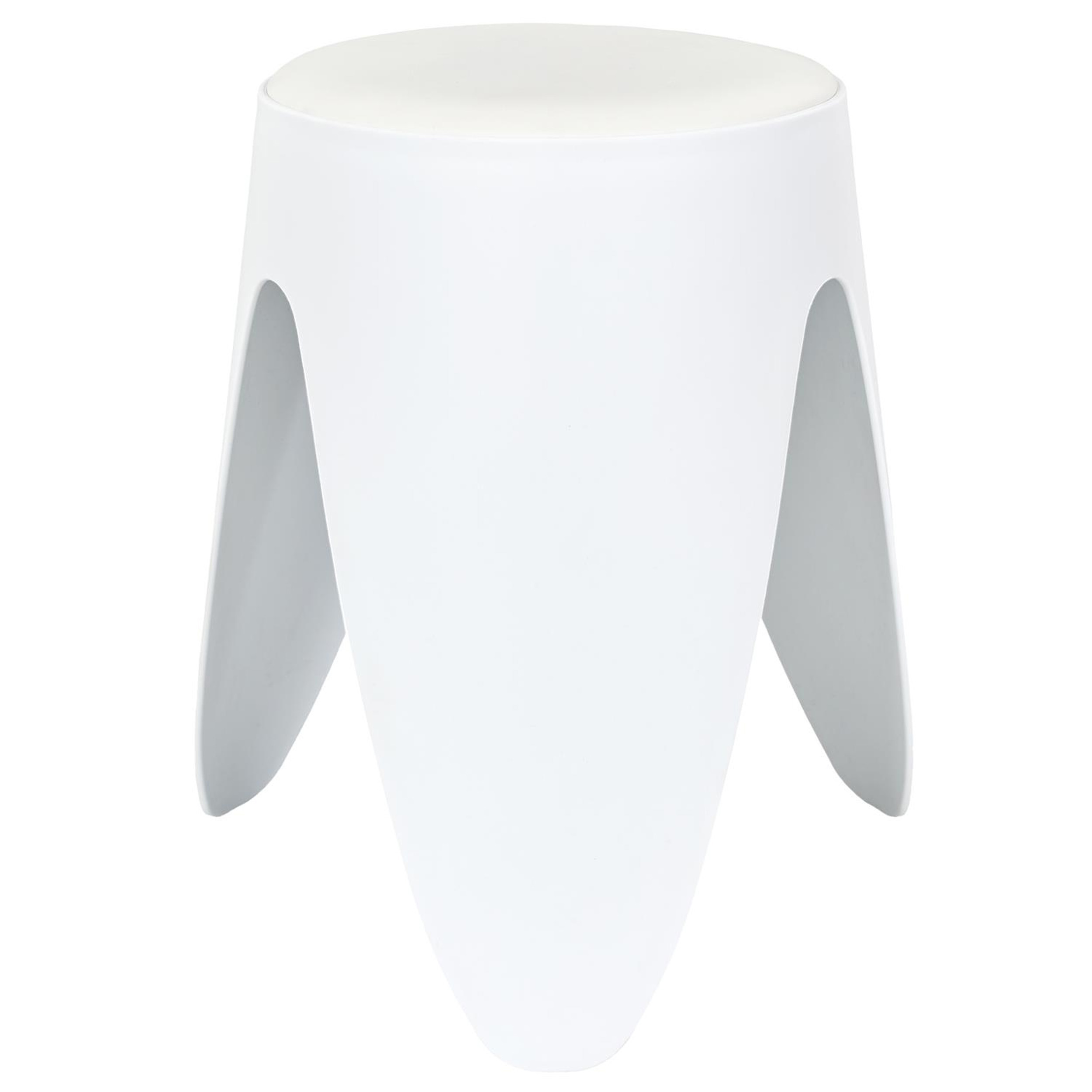 Home Deco Factory Stapelbaar zit krukje Gala - kunststof - wit - D30 x H46 cm - stoelen -