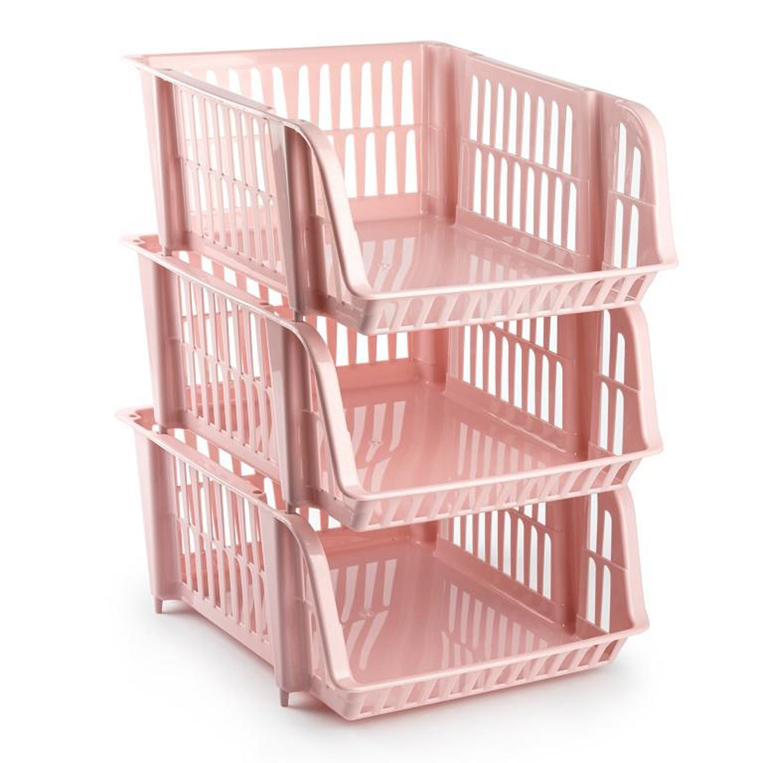 PlasticForte Stapelbare opbergmand - Oud roze - 16 liter - kunststof - x 28 x 15 cm -