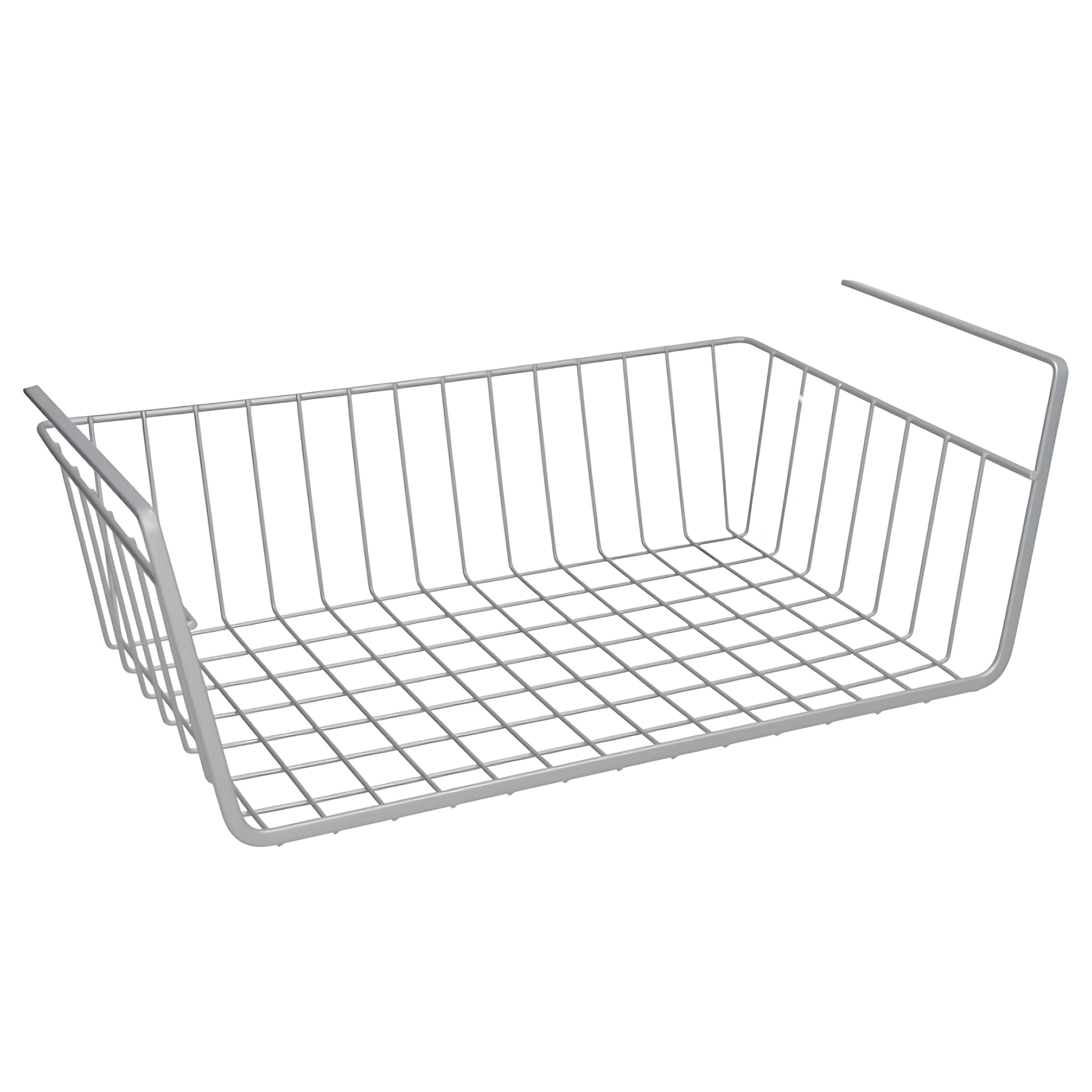 Gerimport Opberg/opruim hangmandje - 25 x x 14 cm - Kastmandje - wit - kledingkast -