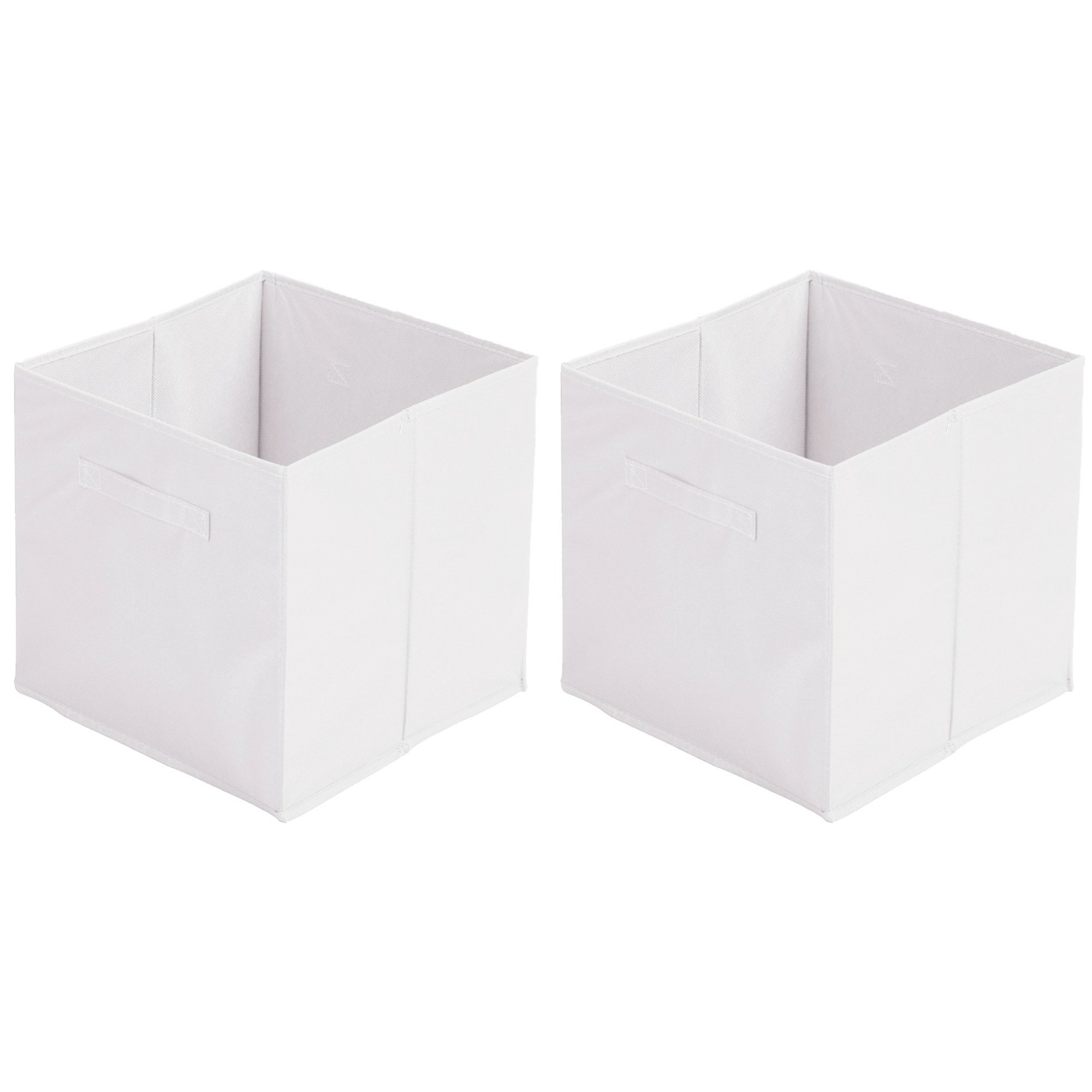 Urban Living Opbergmand/kastmand Square Box - 2x - karton/kunststof - 29 liter - wit - 31 x 31 cm -