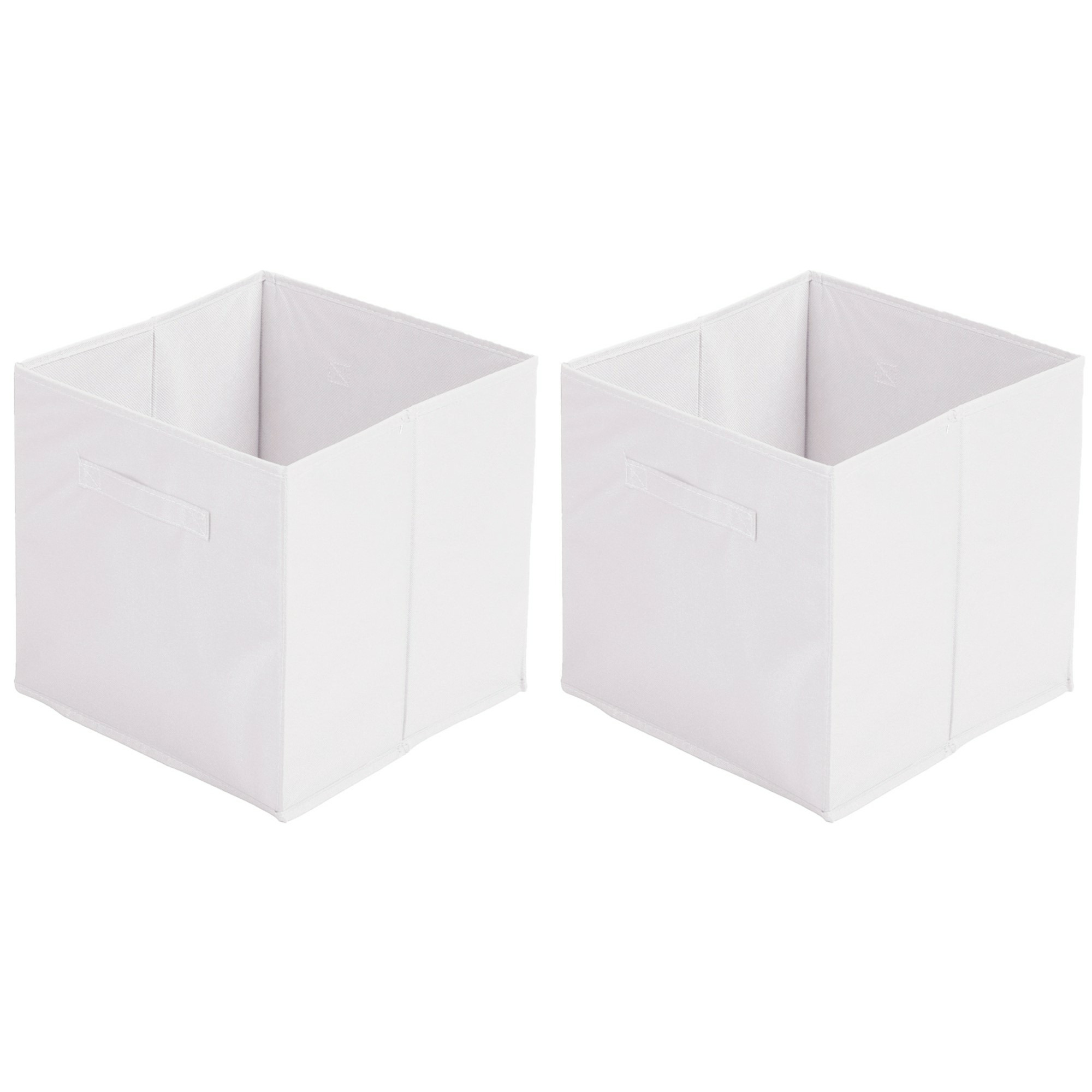 Urban Living Opbergmand/kastmand Square Box - 4x - karton/kunststof - 29 liter - wit - 31 x 31 cm -