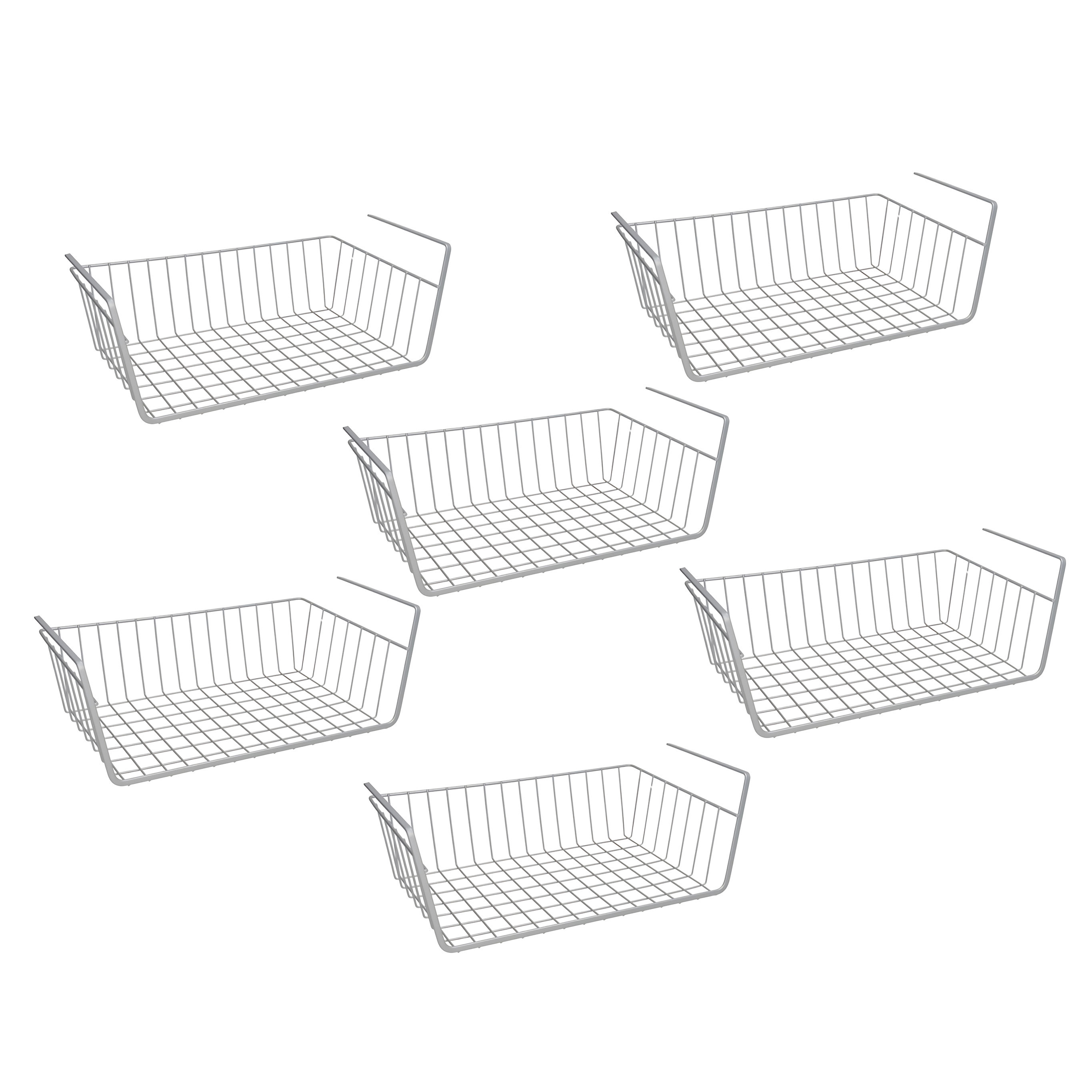 Gerimport Opberg/opruim hangmandje - 6x - 25 x x 14 cm - Kastmandje - wit - kledingkast -