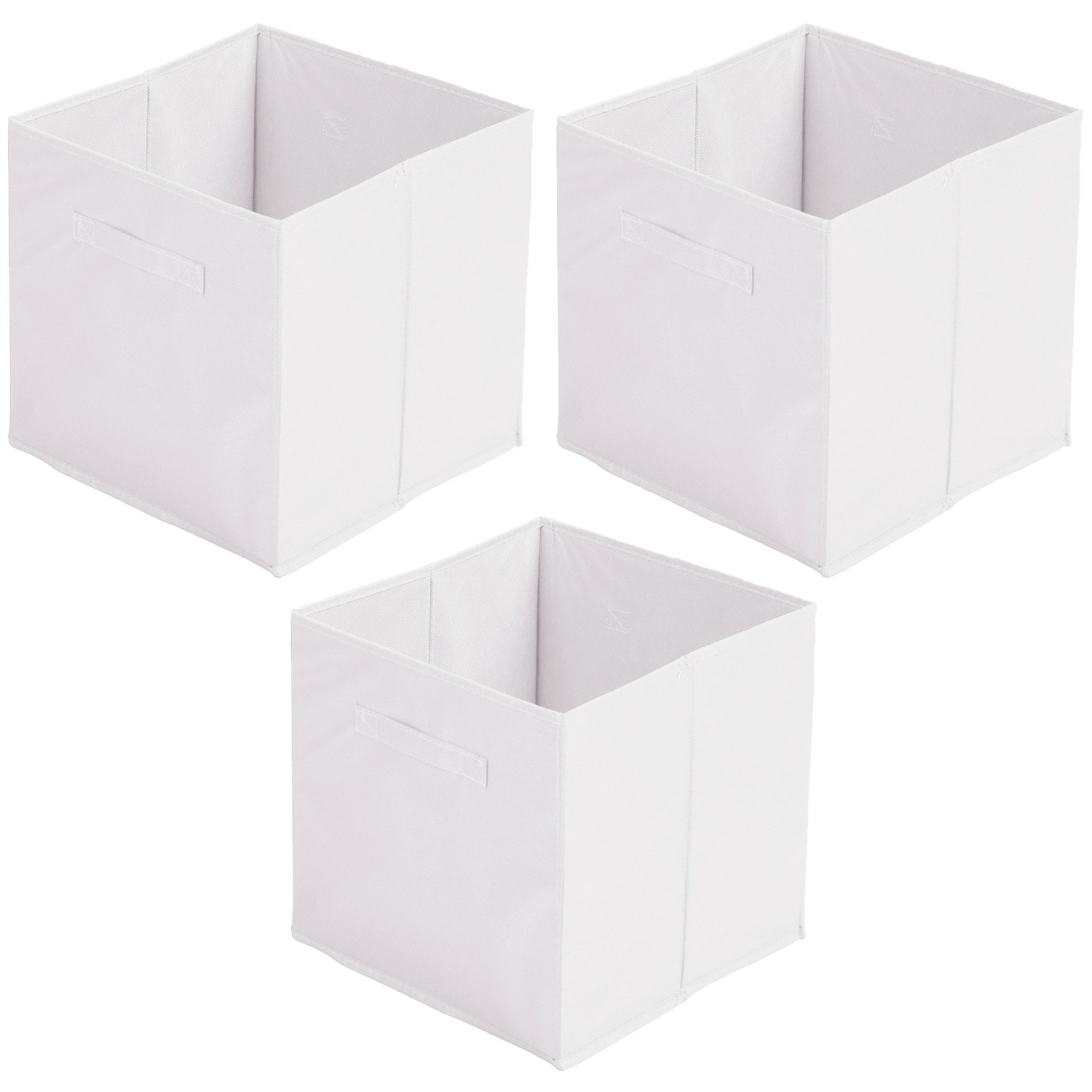 Urban Living Opbergmand/kastmand Square Box - 6x - karton/kunststof - 29 liter - wit - 31 x 31 cm -