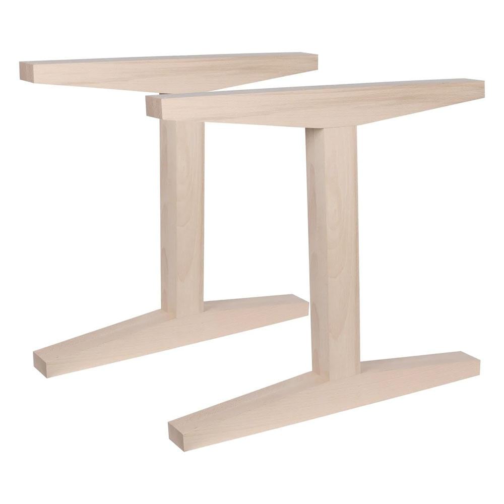 Furniture Legs Europe Tafelpoot i vorm 78 bij 8 cm en hoogte 72 cm van massief hout - 2 stuks