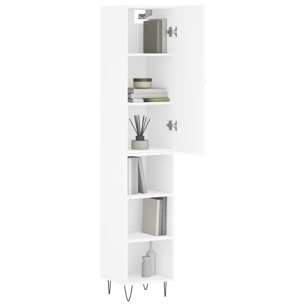 vidaXL Hoge kast 34,5x34x180 cm bewerkt hout wit