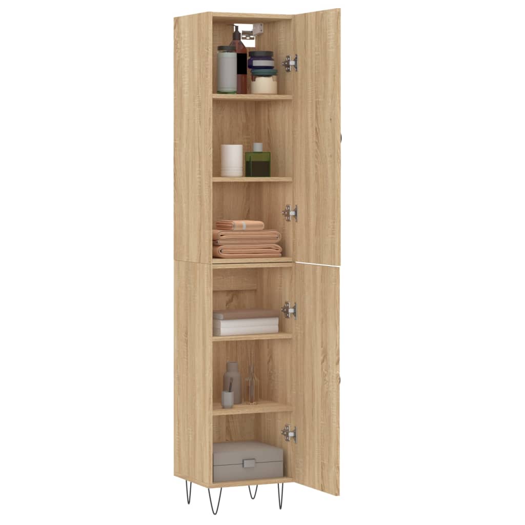 vidaXL Hoge kast 34,5x34x180 cm bewerkt hout sonoma eikenkleurig