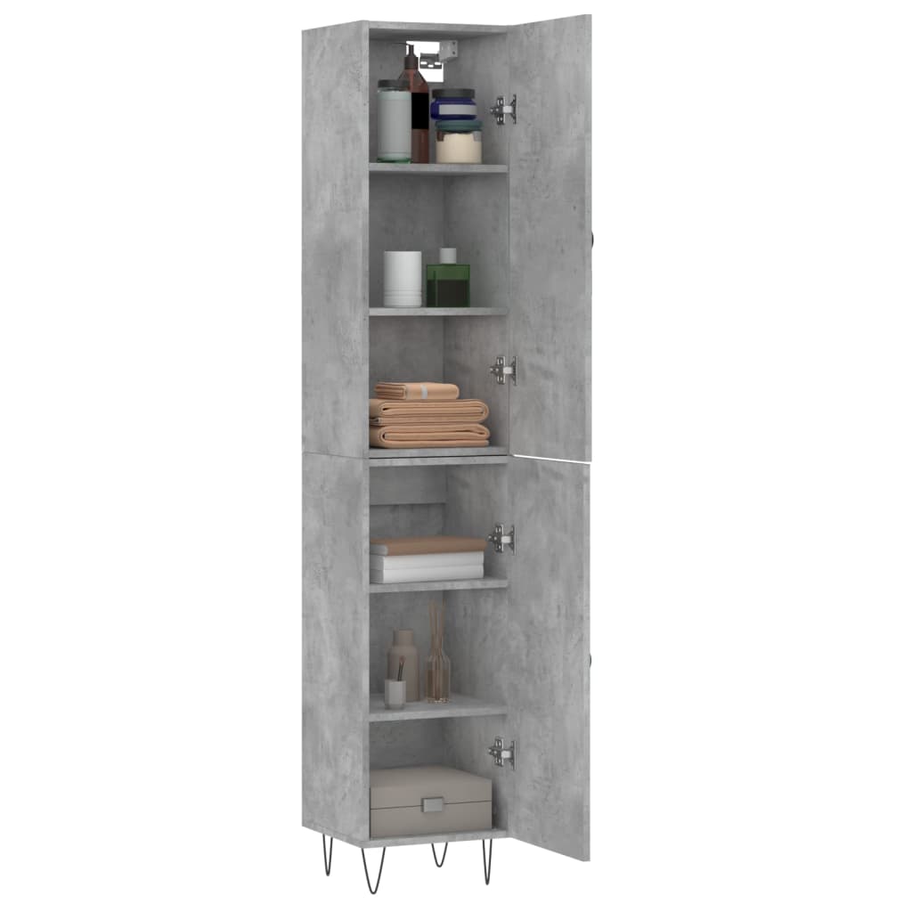vidaXL Hoge kast 34,5x34x180 cm bewerkt hout betongrijs