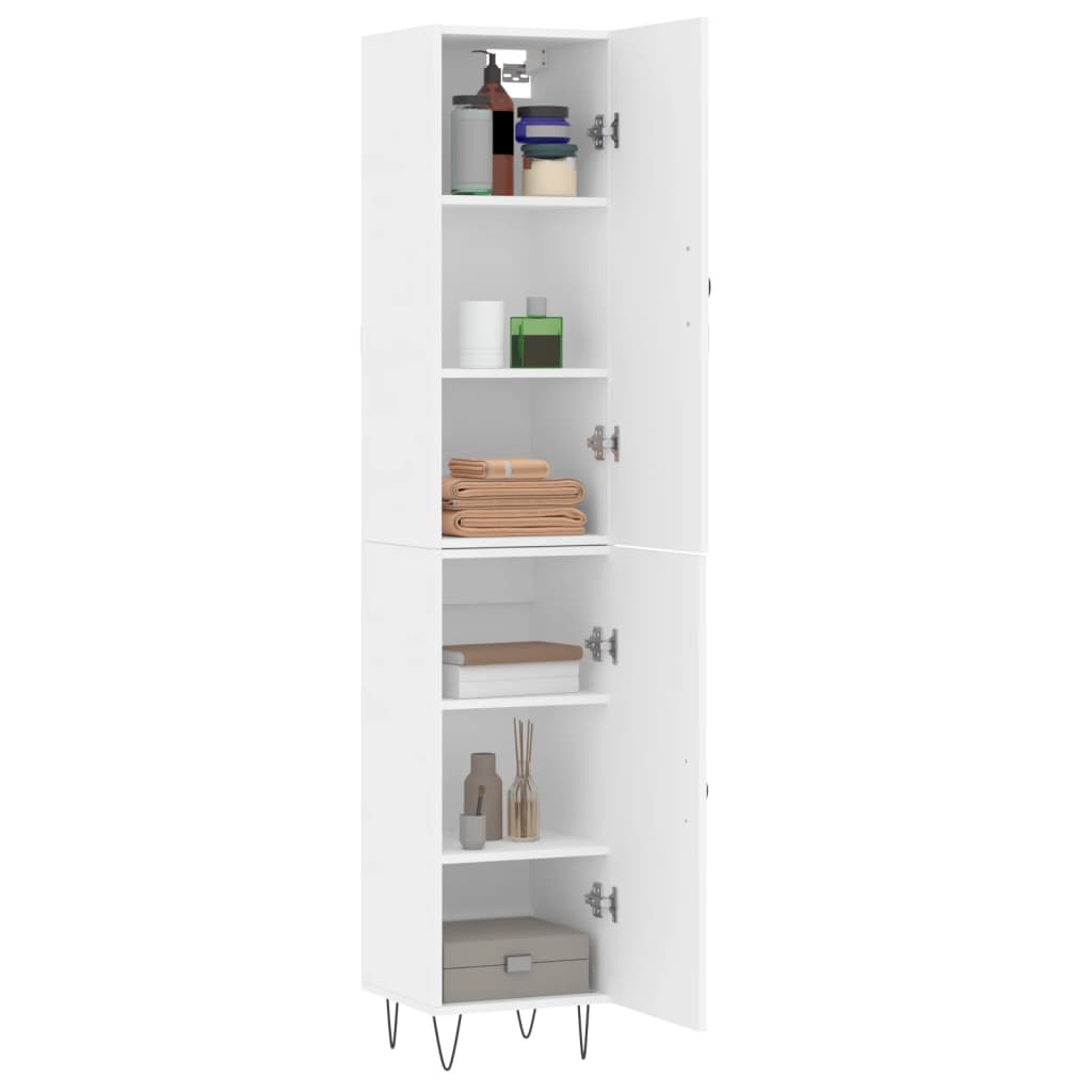 vidaXL Hoge kast 34,5x34x180 cm bewerkt hout wit