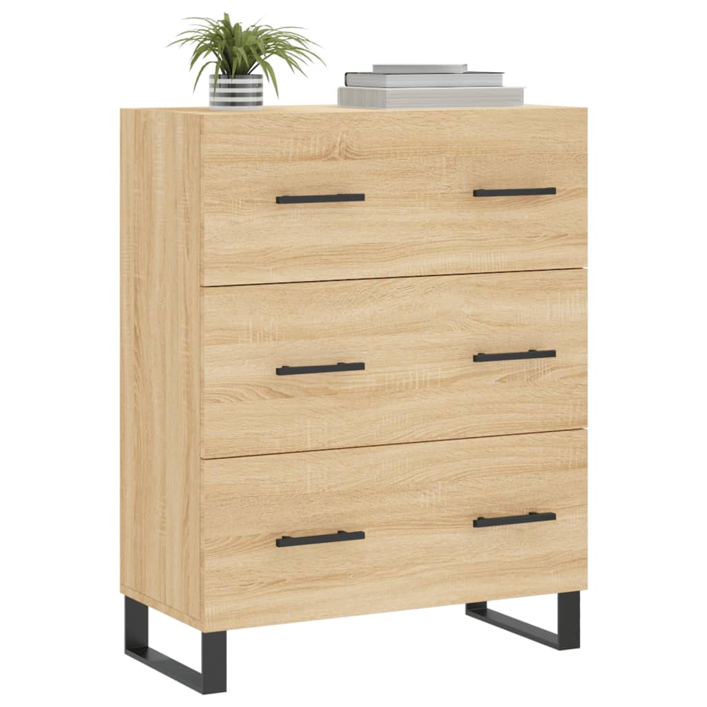 vidaXL Dressoir 69,5x34x90 cm bewerkt hout sonoma eikenkleurig