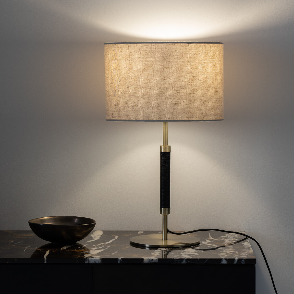 AM.PM Lamp in metaal, messing en linnen, Jihana