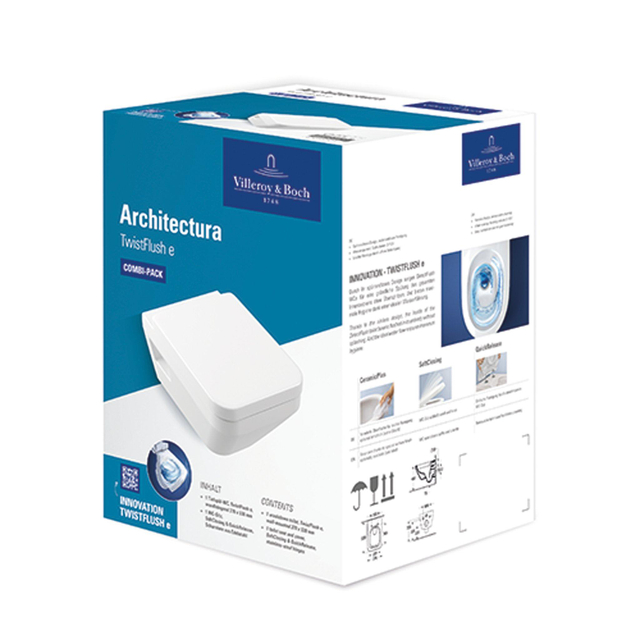 Villeroy & Boch Architectura pack wandcloset - 53cm - spoelrandloos wit 5685cl01