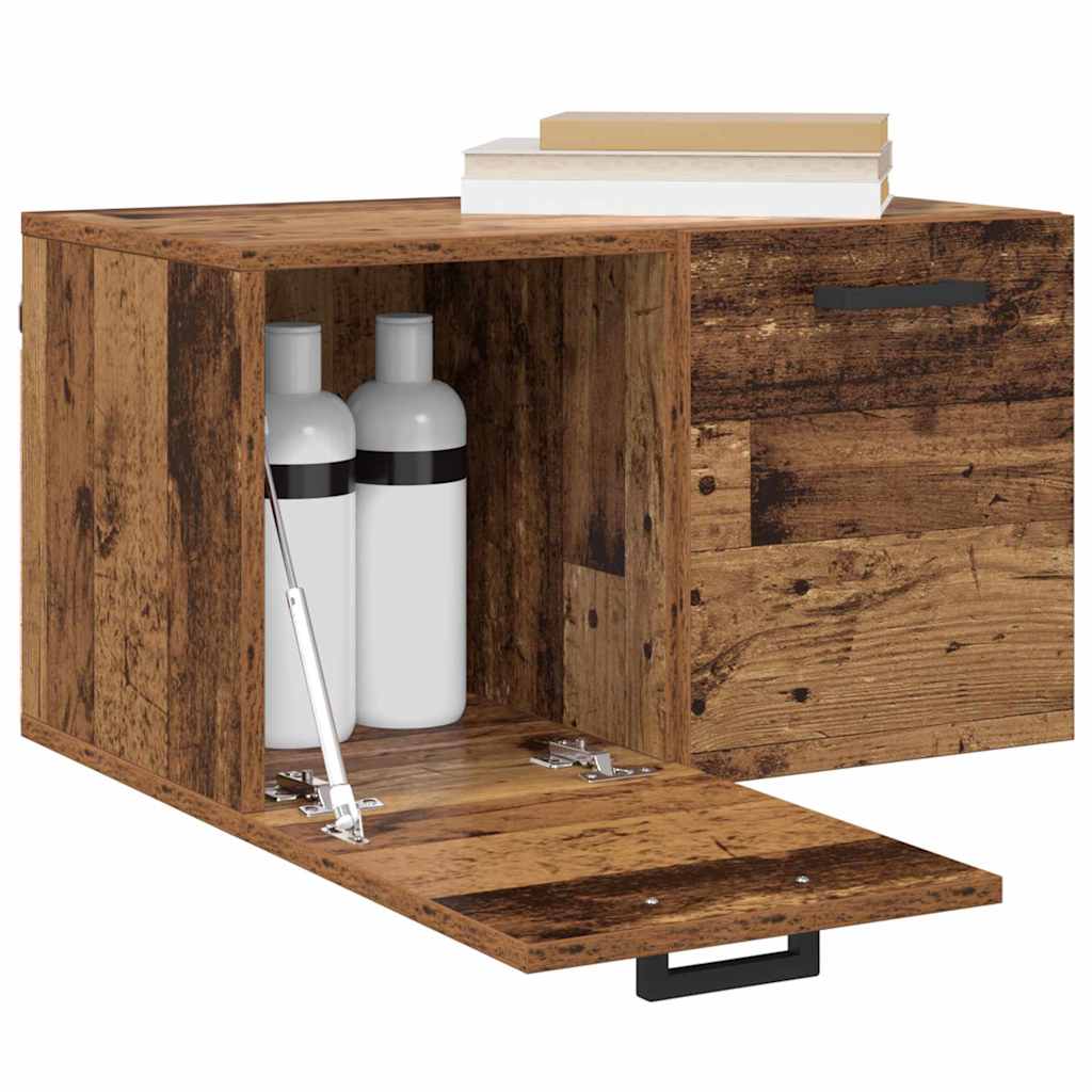 vidaXL Wandkast Wandgemonteerd Oud hout 60 x 36.5 x 35 cm Bewerkt hout