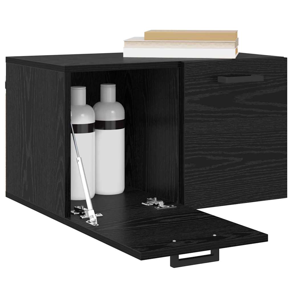 vidaXL Wandkast Zwart eiken 60 x 36.5 x 35 cm Bewerkt hout