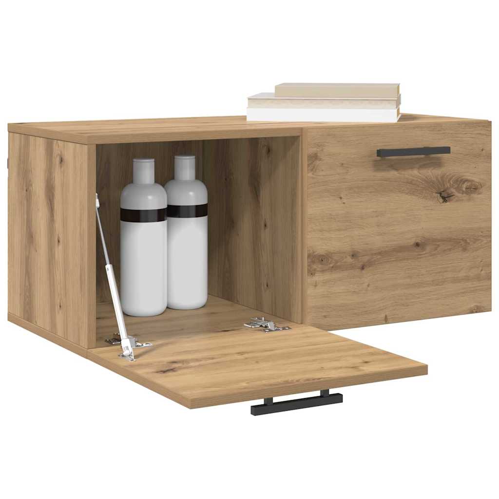 vidaXL Wandkast artisanaal eikenkleurig 80 x 36.5 x 35 cm Bewerkt hout