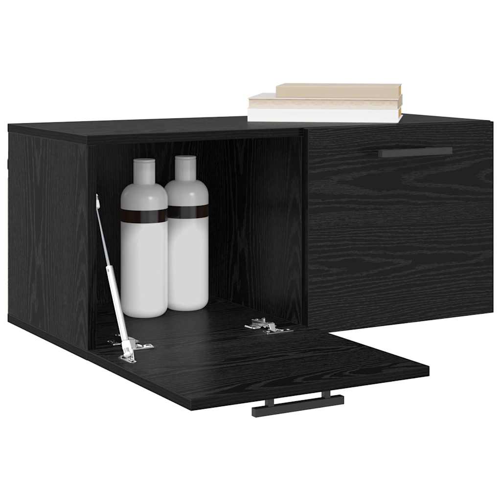 vidaXL Wandkast Zwart eiken 80 x 36.5 x 35 cm Bewerkt hout