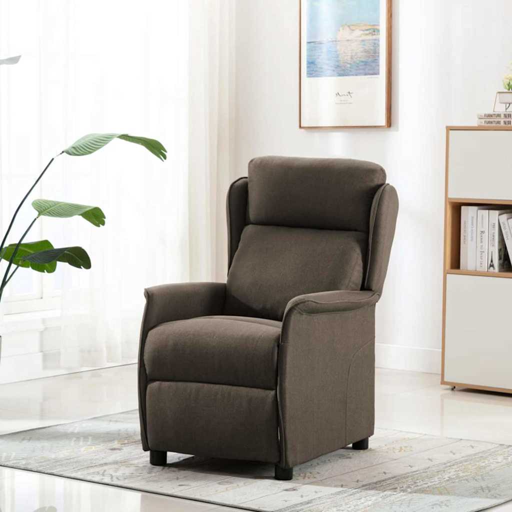 vidaXL Massagestoel stof taupe