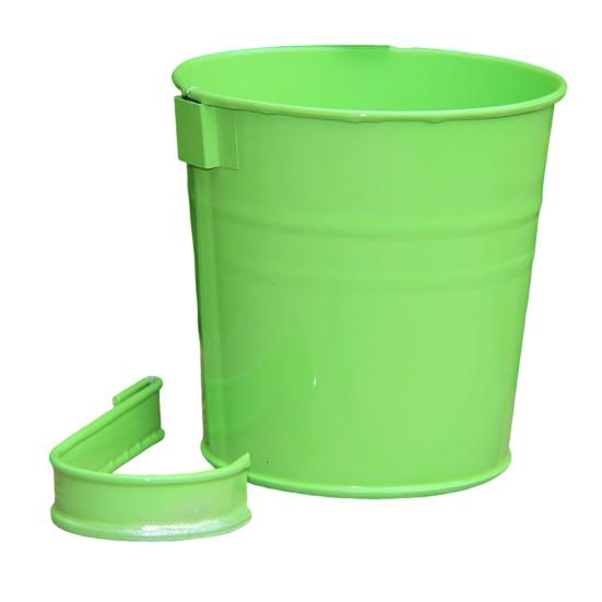 Amusedly Bloempot afneembare metalen ijzeren emmer vorm muur hangende plantenbak met haak woondecoratie groen