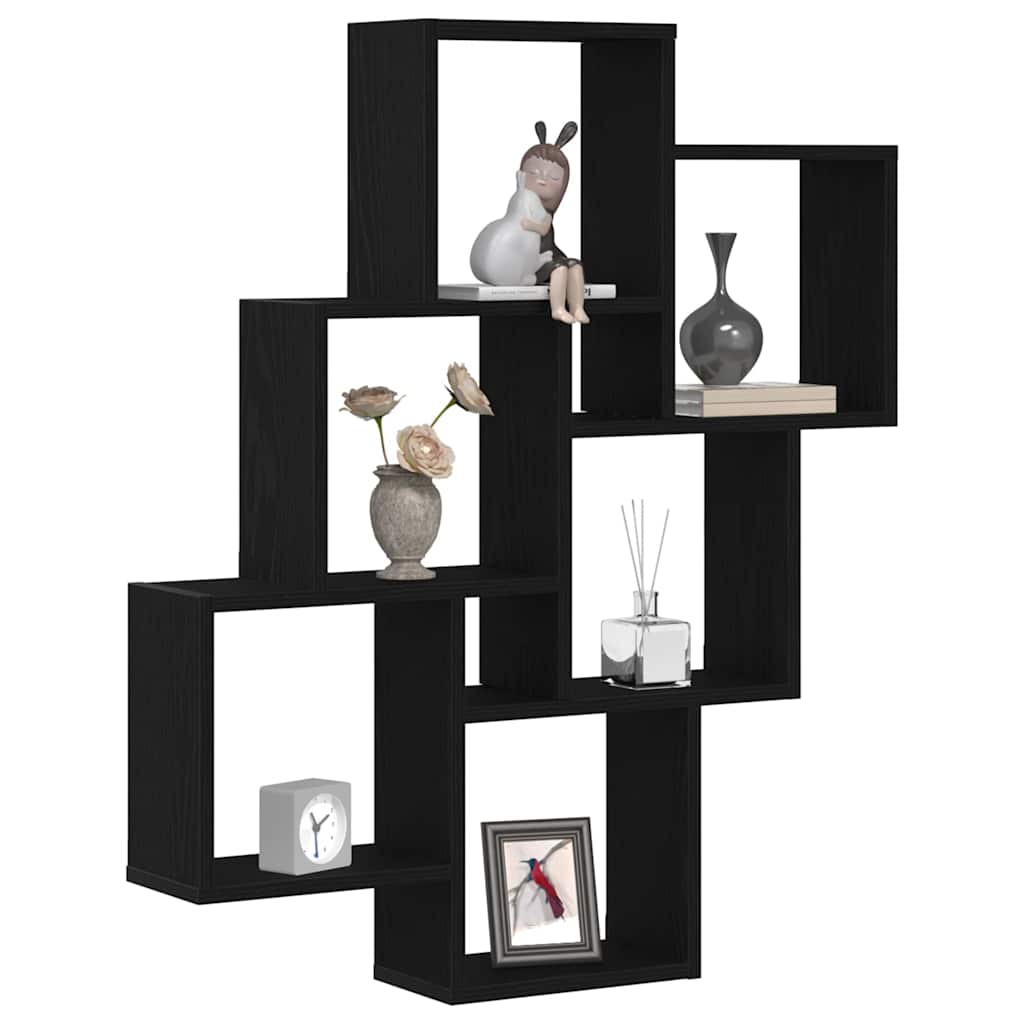 vidaXL Wandkast Zwart Eiken 78x15x92 cm Gemaakt van Hout
