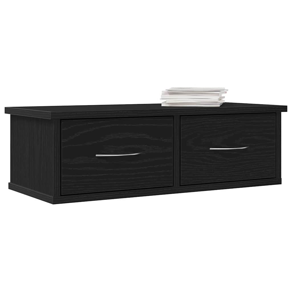 vidaXL Ladekast wandgemonteerd 60x26x18,5cm bewerkt hout zwart eiken