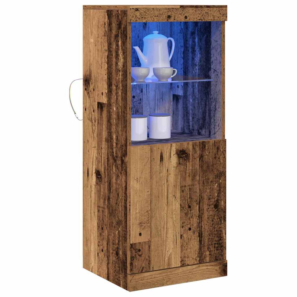 vidaXL Dressoir met LED-verlichting 41x37x100 cm oud houtkleurig