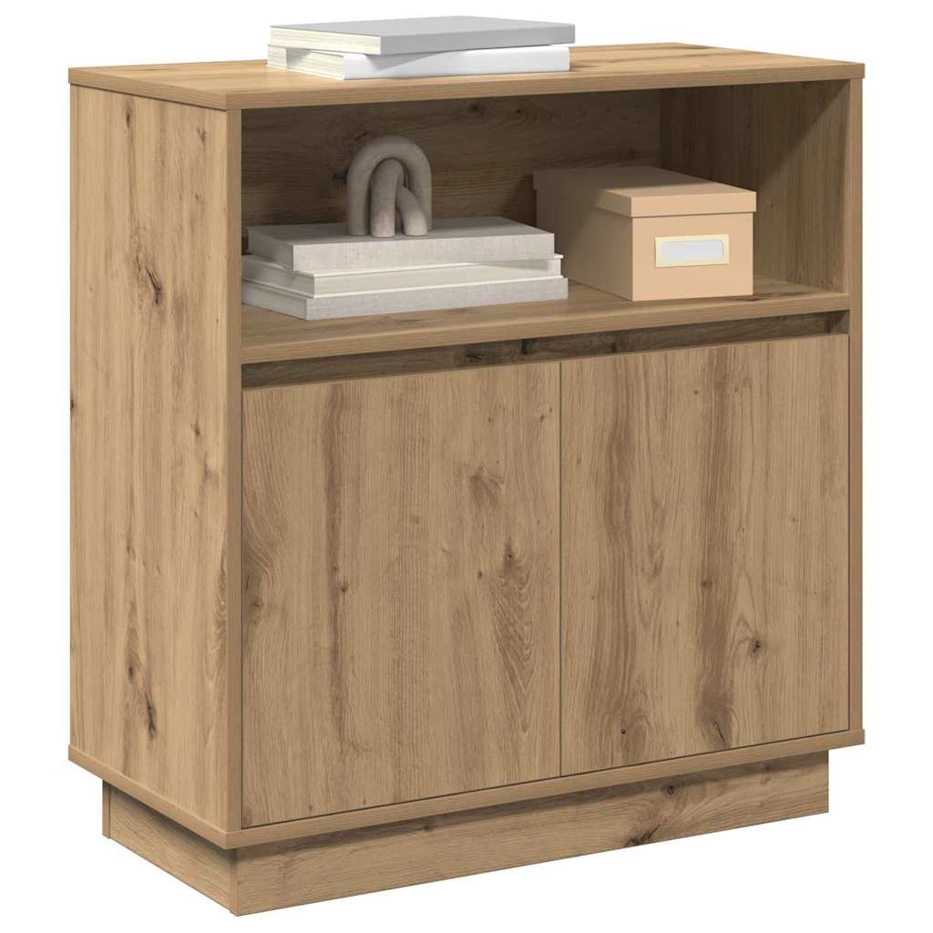 vidaXL Dressoir met LED Artisan Eiken 71x34,5x75 cm Geëngineerd Hout