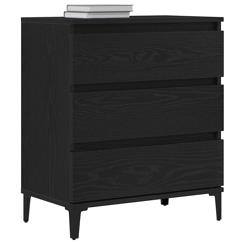 vidaXL Dressoir 60x35x70 cm bewerkt hout zwart eikenkleurig