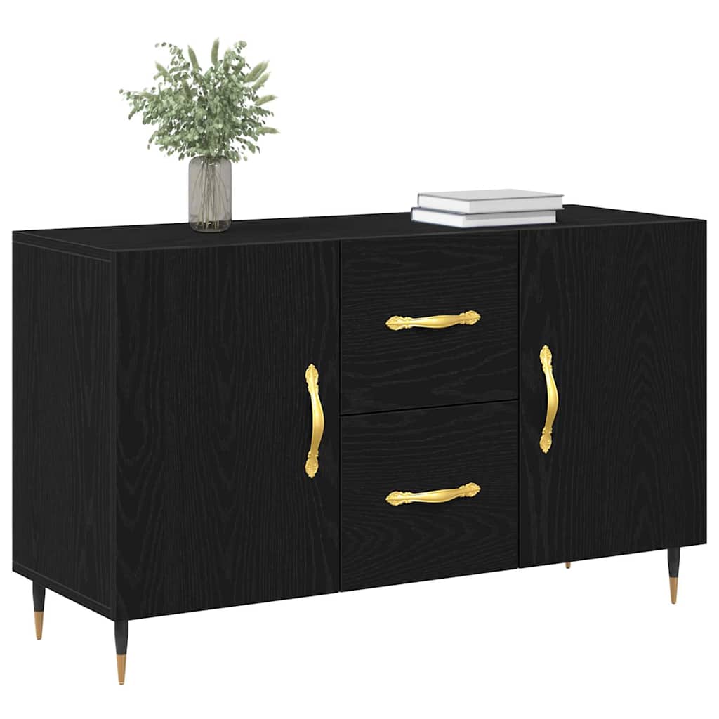vidaXL Dressoir 100x36x60 cm bewerkt hout zwart eikenkleurig