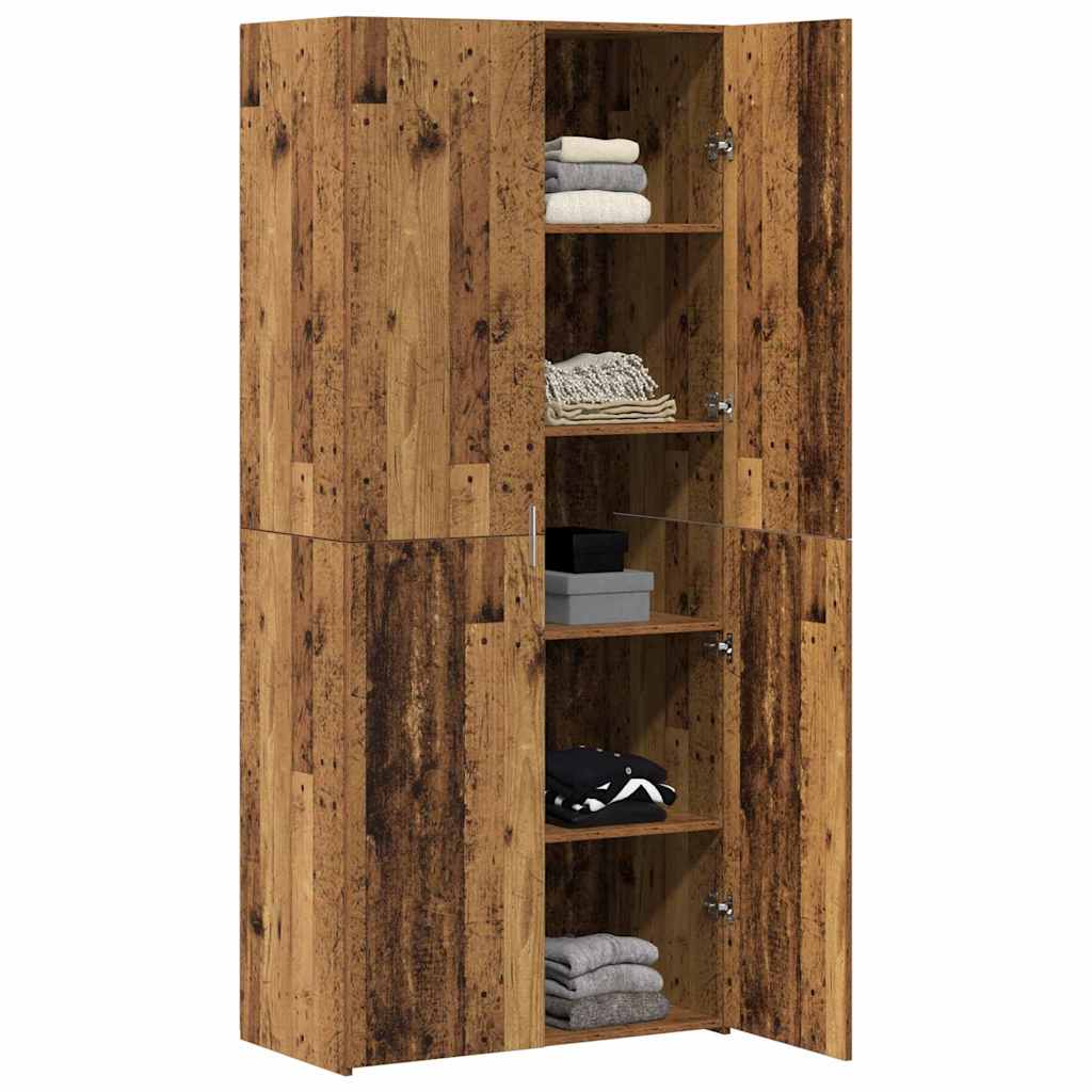 vidaXL Highboard Oud Hout 40x42.5x185 cm Engineered Wood