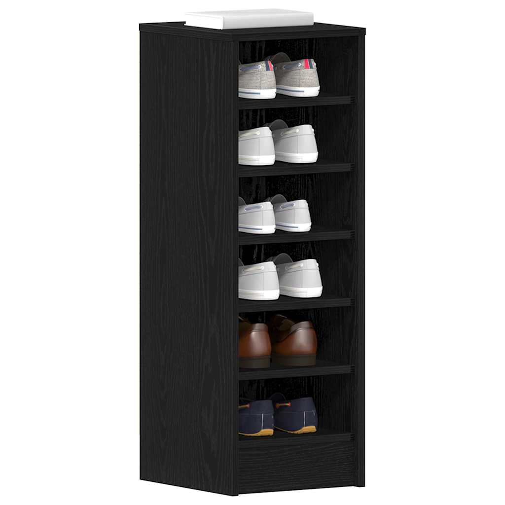 vidaXL Schoenenkast Zwart Eiken 31,5x35x90 cm Gelaagd Hout