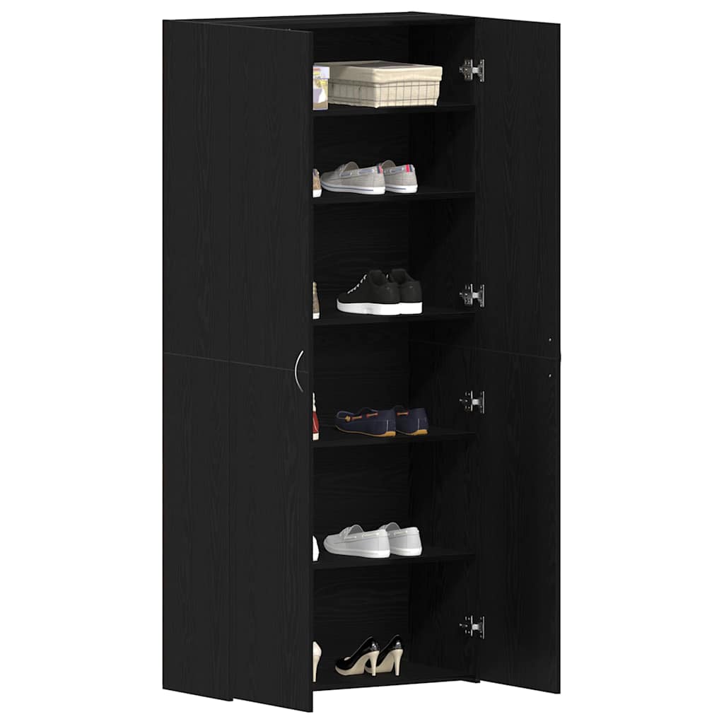 vidaXL Schoenenkast 80x35,5x180 cm bewerkt hout zwart eikenkleurig