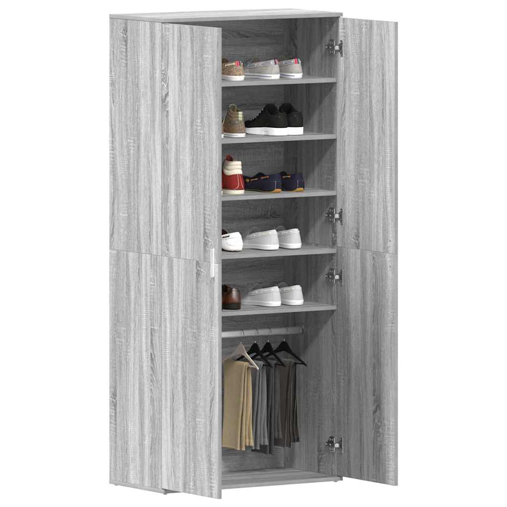 vidaXL Schoenkast Grijs Sonoma 80x39x180 cm