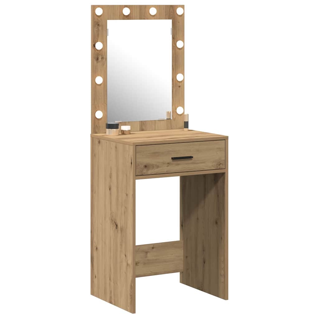 vidaXL Kaptafel met LED-verlichting - Artisan Eiken 50x41x135 cm