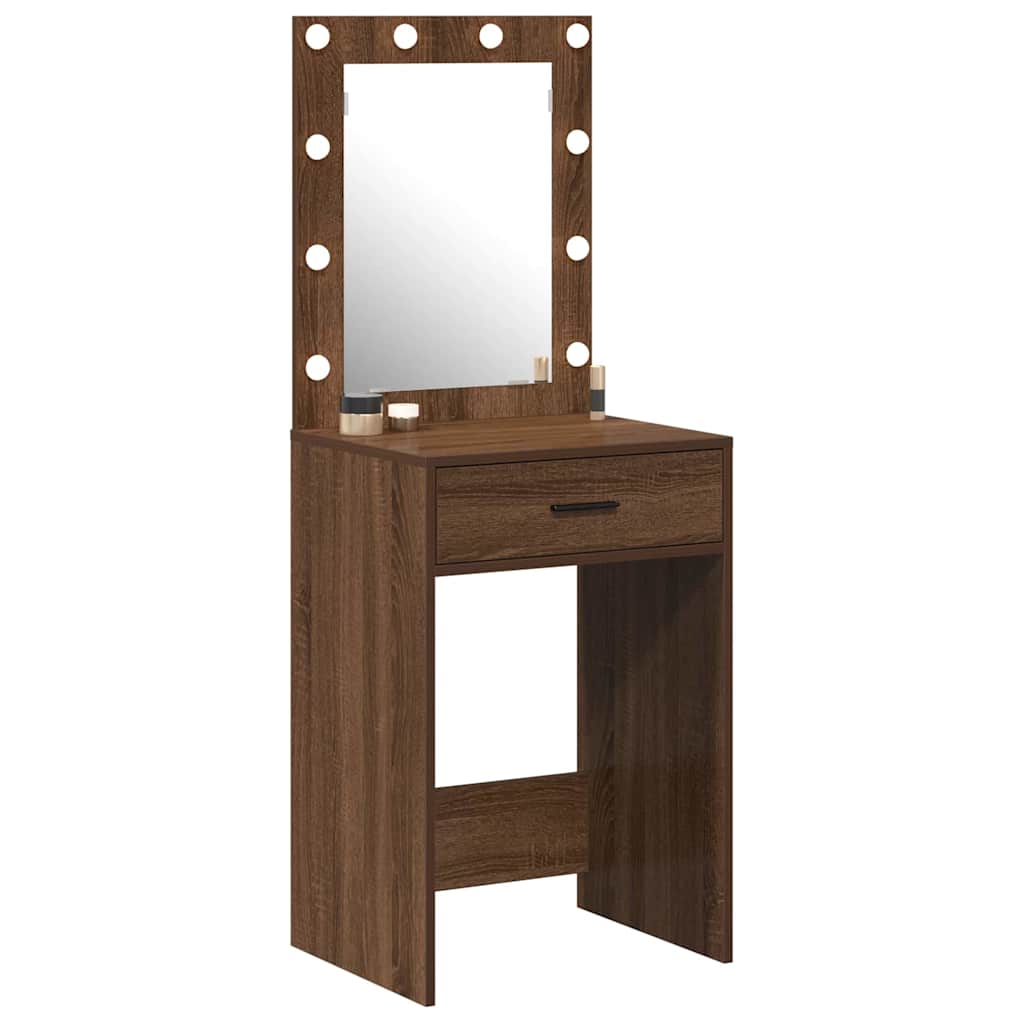 vidaXL Kaptafel met LED-verlichting - Bruin Eiken 50x41x135 cm